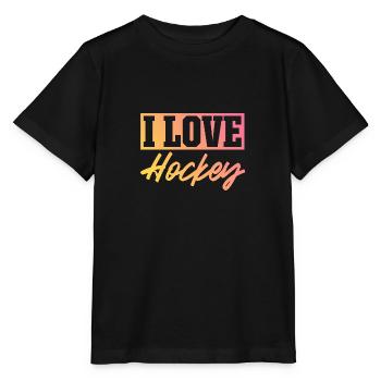 I love hockey - Stanley/Stella MINI CREATOR Kids’ T-Shirt - black - Front - Mikhail (115cm)