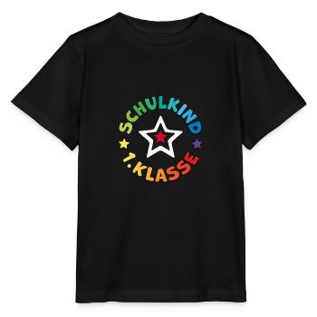 Schulkind 2026 1. Klasse Einschulung Schulanfang - Stanley/Stella Kinder T-Shirt MINI CREATOR  - Schwarz - Vorne - Mikhail (115cm)