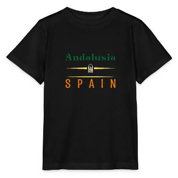 Andalusien Spanien Halbinsel Iberische Flagge - Stanley/Stella Kinder T-Shirt MINI CREATOR  - Schwarz - Vorne - Mikhail (115cm)