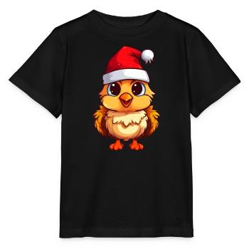 Poussin festif : la joie de Noël en plumage - T-shirt bio MINI CREATOR Stanley/Stella Enfant - noir - Devant - Mikhail (115cm)