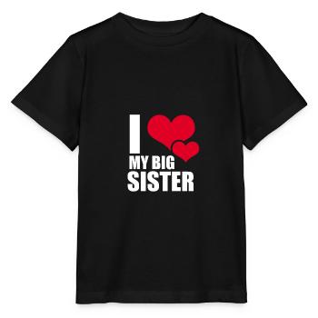 J'aime ma grande soeur - J'aime ma soeur - T-shirt bio MINI CREATOR Stanley/Stella Enfant - noir - Devant - Mikhail (115cm)