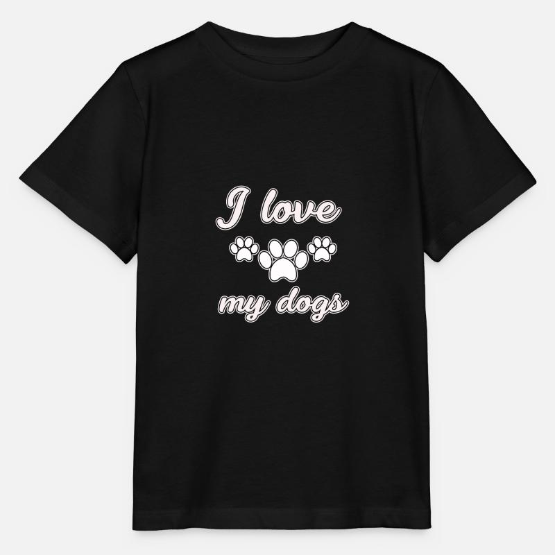 J'aime mes chiens - T-shirt bio MINI CREATOR Stanley/Stella Enfant - noir