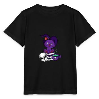 Witch Cat. Pet lovers poison - Stanley/Stella MINI CREATOR Kids’ T-Shirt - black - Front - Mikhail (115cm)