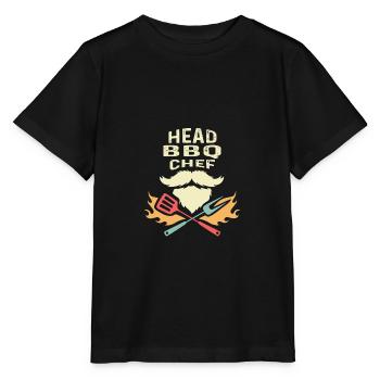 Head BBQ Chef Chef Gift - Stanley/Stella MINI CREATOR Kids’ T-Shirt - black - Front - Mikhail (115cm)