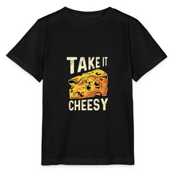 Take it cheesy cook gift - Stanley/Stella MINI CREATOR Kids’ T-Shirt - black - Front - Mikhail (115cm)
