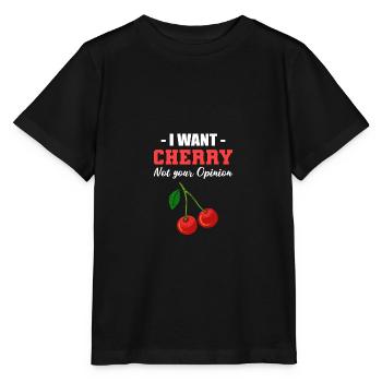 Ich will Kirsche Feinschmecker Geschenk - Stanley/Stella Kinder T-Shirt MINI CREATOR  - Schwarz - Vorne - Mikhail (115cm)