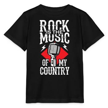 Le rock est la musique de mon pays - T-shirt bio MINI CREATOR Stanley/Stella Enfant - noir - Devant - Mikhail (115cm)