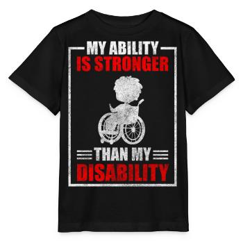 Behinderung Rolli Fahrer Sarkasmus - Stanley/Stella Kinder T-Shirt MINI CREATOR  - Schwarz - Vorne - Mikhail (115cm)