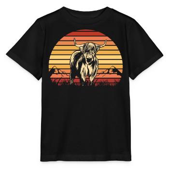 Scottish Highland Highland Cattle Highland - Stanley/Stella MINI CREATOR Kids’ T-Shirt - black - Front - Mikhail (115cm)