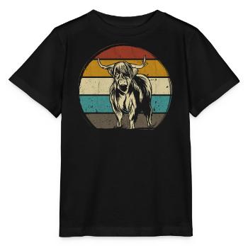 Scottish Highland Highland Cattle Highland - Stanley/Stella MINI CREATOR Kids’ T-Shirt - black - Front - Mikhail (115cm)