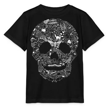 Gothic Totenkopf Goth Style düster Heavy Metal WGT - Stanley/Stella Kinder T-Shirt MINI CREATOR  - Schwarz - Vorne - Mikhail (115cm)