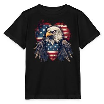 American Adler Amerika Wappentier Eagle Flagge USA - T-shirt bio MINI CREATOR Stanley/Stella Enfant - noir - Devant - Mikhail (115cm)