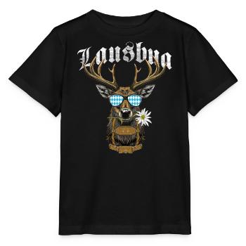 Lausbua T-shirt Chemise traditionnelle homme Chemise traditionnelle - T-shirt bio MINI CREATOR Stanley/Stella Enfant - noir - Devant - Mikhail (115cm)