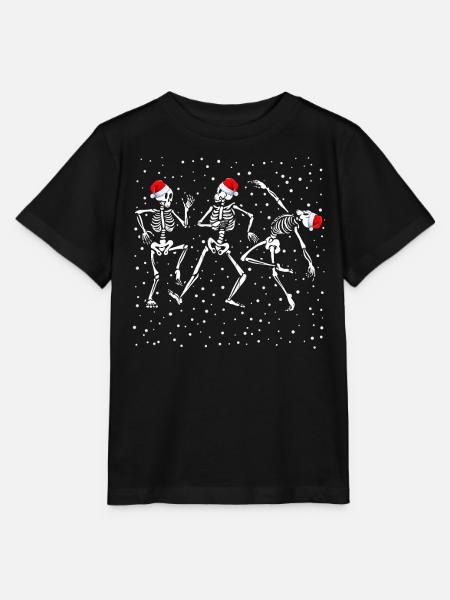Skelet Kerstmis dansen grappig - Stanley/Stella Kinder-T-shirt MINI CREATOR  - zwart