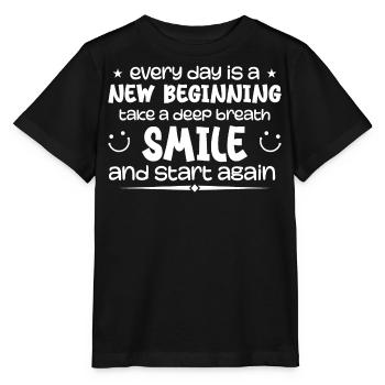 Jeder Tag ist ein Neuanfang - Inspirierend - Stanley/Stella Kinder T-Shirt MINI CREATOR  - Schwarz - Vorne - Mikhail (115cm)