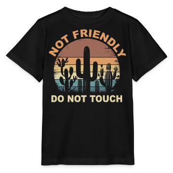 Nicht freundlich Nicht berühren Sarkastisches Zitat Lustig - Stanley/Stella Kinder T-Shirt MINI CREATOR  - Schwarz - Vorne - Mikhail (115cm)