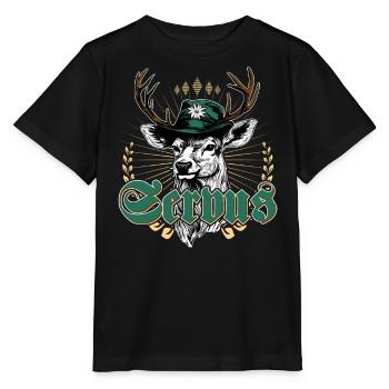 Servus Bayern Dialekt Tracht Trachtenshirt Herren - Stanley/Stella MINI CREATOR Kids’ T-Shirt - black - Front - Mikhail (115cm)
