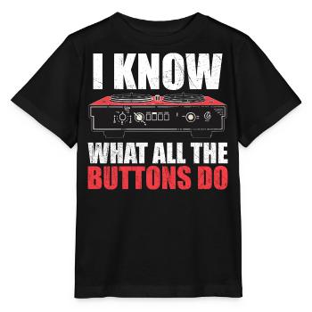 Ich weiß, was alle Tasten tun - Stanley/Stella Kinder T-Shirt MINI CREATOR  - Schwarz - Vorne - Mikhail (115cm)