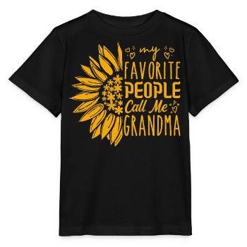 My favorite people call me grandma - T-shirt bio MINI CREATOR Stanley/Stella Enfant - noir - Devant - Mikhail (115cm)