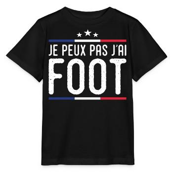 Je Peux pas j'ai foot football joueur Footballeur - T-shirt bio MINI CREATOR Stanley/Stella Enfant - noir - Devant - Mikhail (115cm)