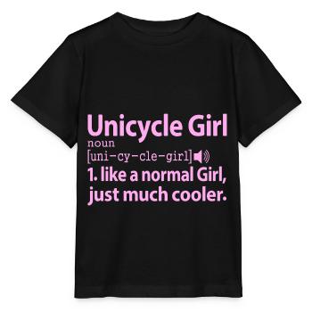 Unicycle Girl Circus Acrobat Clown Funny Definitio - Stanley/Stella MINI CREATOR Kids’ T-Shirt - black - Front - Mikhail (115cm)