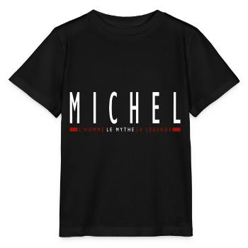 MICHEL prénom cadeau t-shirt personnalisé michel - T-shirt bio MINI CREATOR Stanley/Stella Enfant - noir - Devant - Mikhail (115cm)