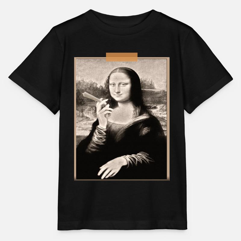 T shirt Mona Lisa Cigarette Modernisée - T-shirt bio MINI CREATOR Stanley/Stella Enfant - noir