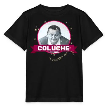 T shirt Hommage Humoristique à Coluche - T-shirt bio MINI CREATOR Stanley/Stella Enfant - noir - Devant - Mikhail (115cm)