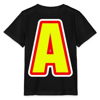 Alphabet, letter A - Stanley/Stella MINI CREATOR Kids’ T-Shirt - black - Front - Mikhail (115cm)