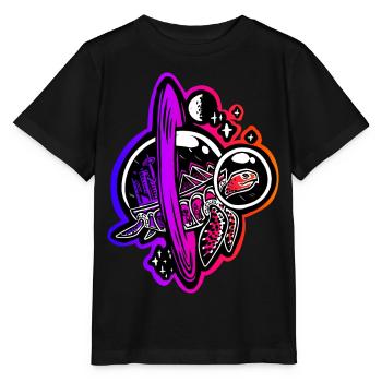 Time-traveling turtle - Stanley/Stella MINI CREATOR Kids’ T-Shirt - black - Front - Mikhail (115cm)
