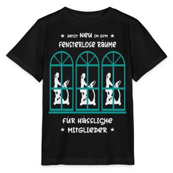 Fitnessstudio mit Fensterlosen Räumen - Stanley/Stella Kinder T-Shirt MINI CREATOR  - Schwarz - Vorne - Mikhail (115cm)