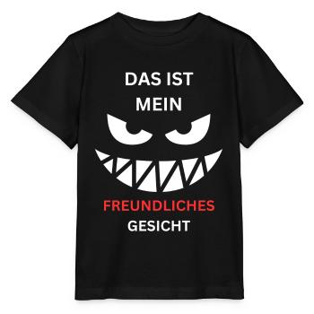Freundliches Gesicht Grinsen - Stanley/Stella Kinder T-Shirt MINI CREATOR  - Schwarz - Vorne - Mikhail (115cm)