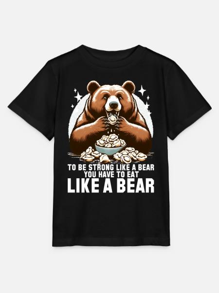 Pelmeni Bär stark Geschenk - Stanley/Stella Kinder T-Shirt MINI CREATOR - Schwarz