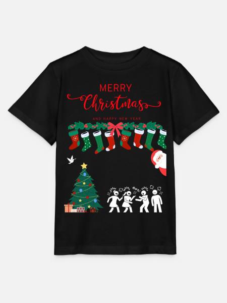Joyeux Noël - T-shirt bio MINI CREATOR Stanley/Stella Enfant - noir