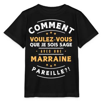 Comment être sage avec marraine. Cadeau enfant - T-shirt bio MINI CREATOR Stanley/Stella Enfant - noir - Devant - Mikhail (115cm)
