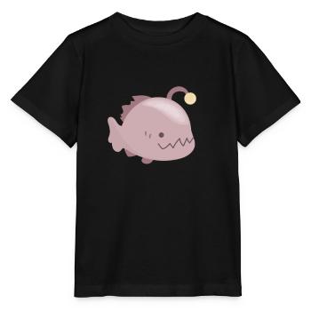 Poisson-grenouille bioluminescent - T-shirt bio MINI CREATOR Stanley/Stella Enfant - noir - Devant - Mikhail (115cm)