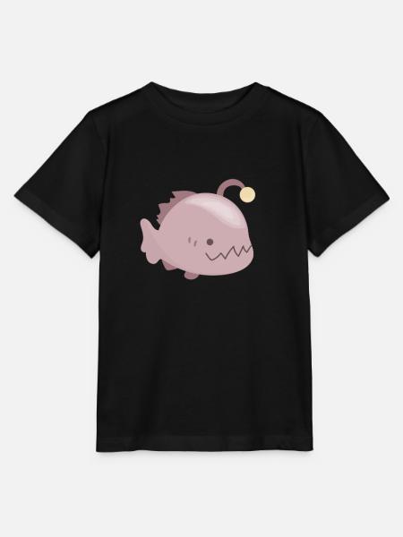 Biolumineszenter Anglerfisch - Stanley/Stella Kinder T-Shirt MINI CREATOR  - Schwarz