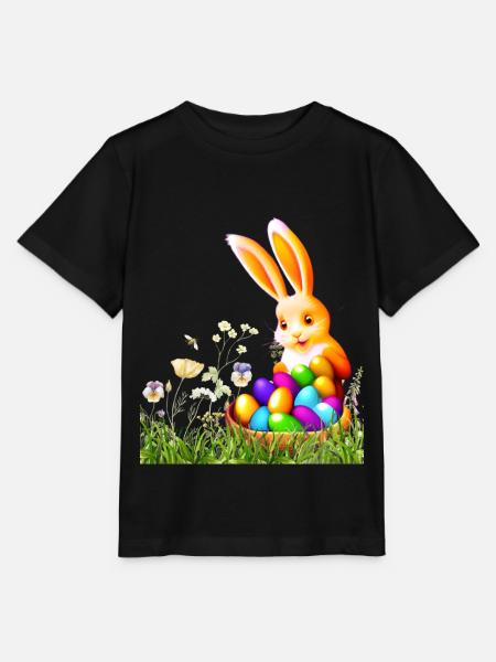 Osterhase mit bunten Eiern - Stanley/Stella Kinder T-Shirt MINI CREATOR - Schwarz