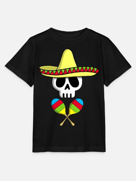 Mexikanischer Schädel - Stanley/Stella Kinder T-Shirt MINI CREATOR - Schwarz