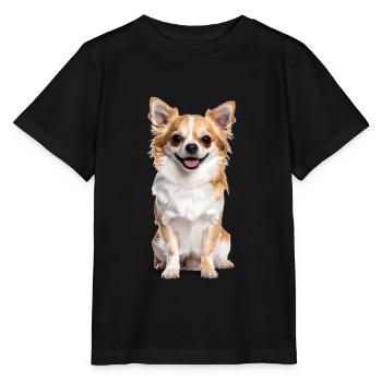 Chihuahua moelleux – petit, moelleux et plein d’amour ! - T-shirt bio MINI CREATOR Stanley/Stella Enfant - noir - Devant - Mikhail (115cm)