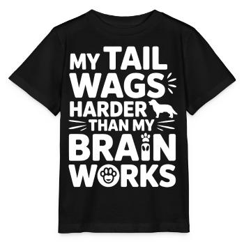 Mein Schwanz wedelt härter Hundehumor - Stanley/Stella Kinder T-Shirt MINI CREATOR  - Schwarz - Vorne - Mikhail (115cm)
