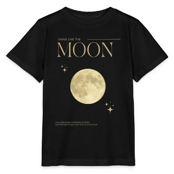 Leuchtendes Mondmotiv mit Sternen - Stanley/Stella Kinder T-Shirt MINI CREATOR  - Schwarz - Vorne - Mikhail (115cm)