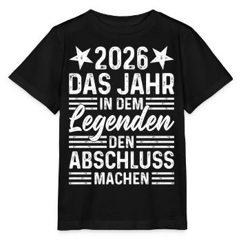 2026 Das Jahr in dem Legenden den Abschluss machen - Stanley/Stella Kinder T-Shirt MINI CREATOR  - Schwarz - Vorne - Mikhail (115cm)