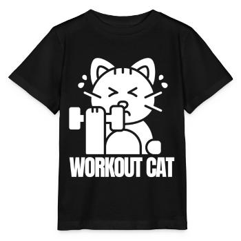 Muscular Cat Training - Stanley/Stella MINI CREATOR Kids’ T-Shirt - black - Front - Mikhail (115cm)