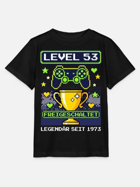 1973 Level 53 unlocked Gamer Geburtstag Jahrgang - T-shirt MINI CREATOR barn från Stanley/Stella - svart