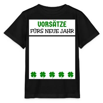 Réveillon du Nouvel An Résolutions du Nouvel An Trèfle - T-shirt bio MINI CREATOR Stanley/Stella Enfant - noir - Devant - Mikhail (115cm)