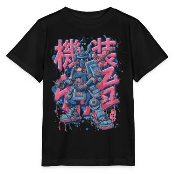 Samurai Mech – Motif de robot manga d’anime - T-shirt bio MINI CREATOR Stanley/Stella Enfant - noir - Devant - Mikhail (115cm)