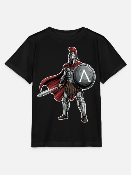 Hoplitisches Spartanisches Lambda-Schild-Schwert-Maskottchen - Stanley/Stella Kinder T-Shirt MINI CREATOR  - Schwarz