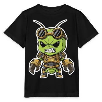 Extraterrestre Steampunk Guerrier Armure Laiton - T-shirt bio MINI CREATOR Stanley/Stella Enfant - noir - Devant - Mikhail (115cm)