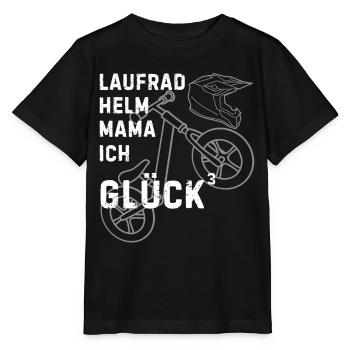 Laufrad Helm Mama Kinder Bike Humor - Stanley/Stella Kinder T-Shirt MINI CREATOR  - Schwarz - Vorne - Mikhail (115cm)